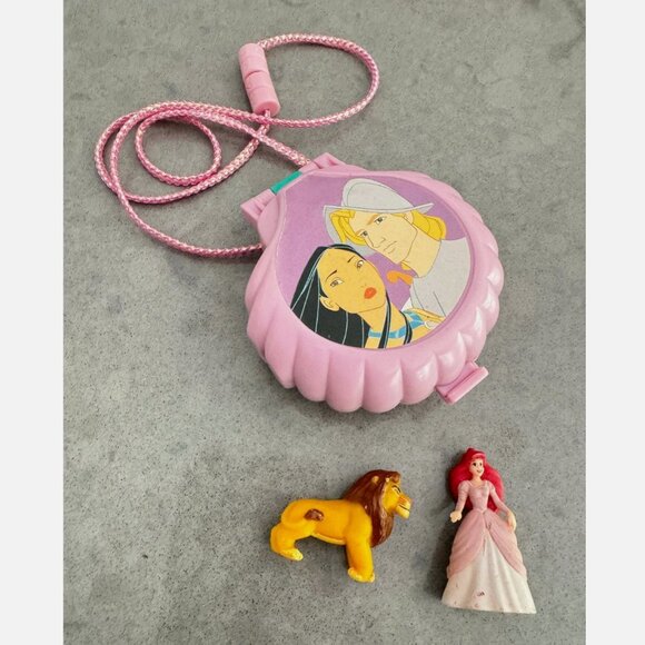 Polly Pocket Pocahontas Compact Complete Ariel Mermaid Lion King Disney Figures - Picture 5 of 5